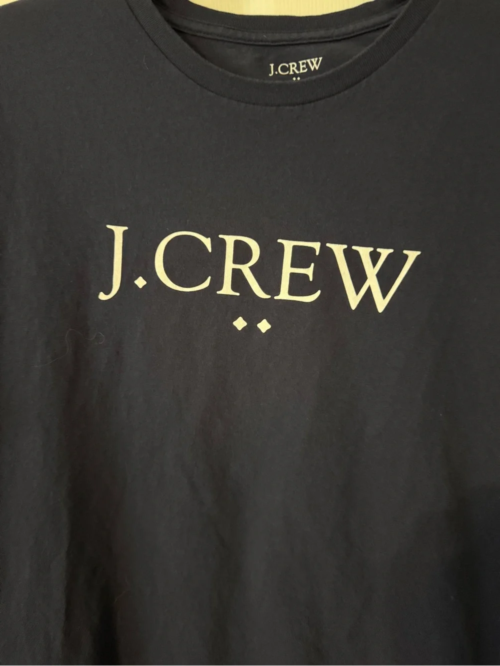 J. Crew Navy Short Sleeve Crewneck Tee with White Logo